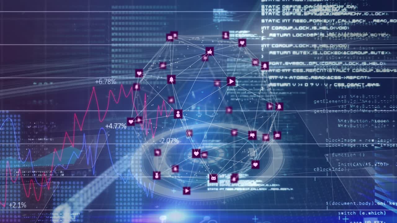연결 네트워크, 범위 스캐닝 및 데이터 처리로 지구의 애니메이션