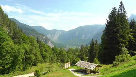 whole hallstatt valley as seen from nearby salt mine