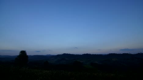 wide angle shot of mountains taken from a nearby farm in the norther part of thailand