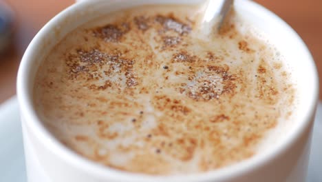 primer plano de un capuchino