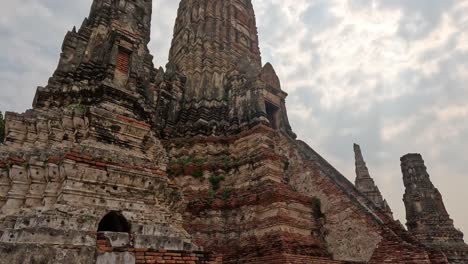 slow panoramic view of historic temple ruins