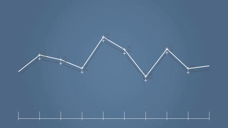 Animation-of-statistical-data-processing-against-blue-background