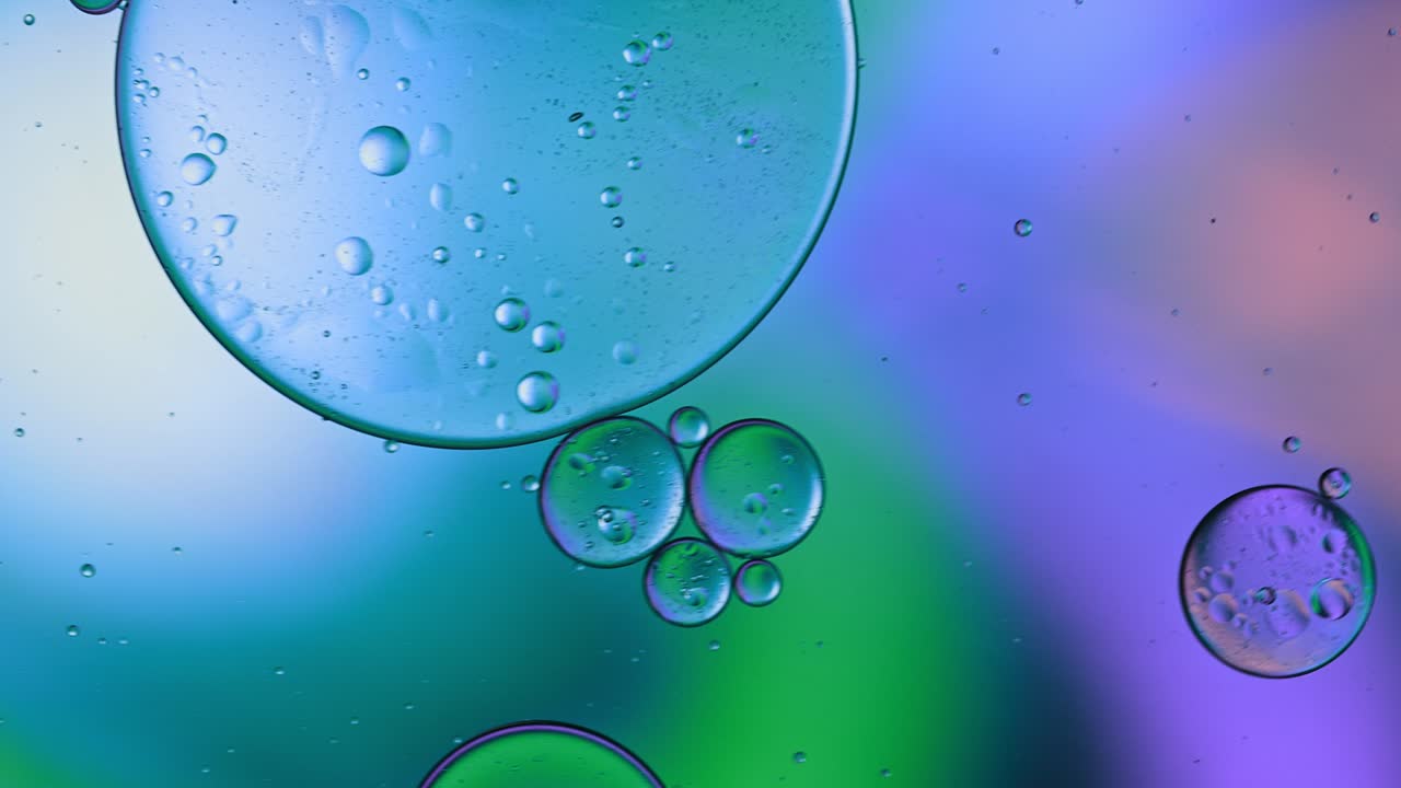 abstract colorido alimentos gotas de aceite burbujas y esferas que fluyen