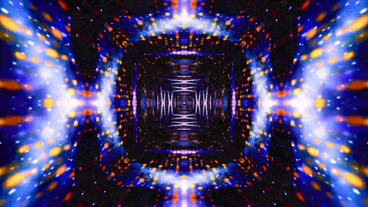 Seamless Loop of Abstract Glowing Light Tunnel