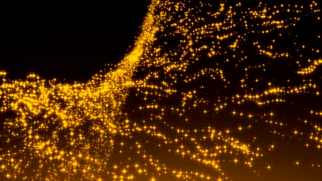 luxurious gold sparkling particles wave background