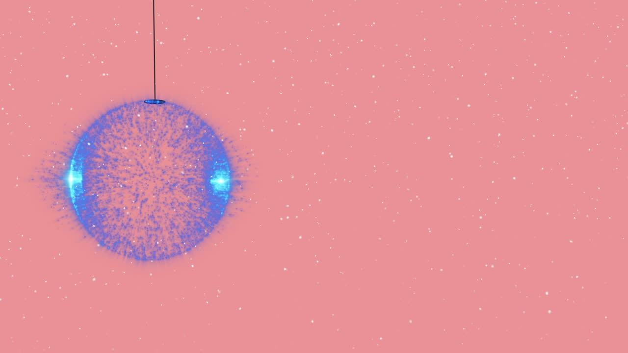 핑크색 배경 에 내리는 눈 위 에 있는 크리스마스 장난감 의 애니메이션