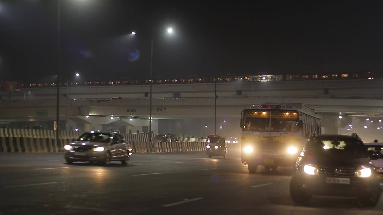 A view of traffic moving during rush hours