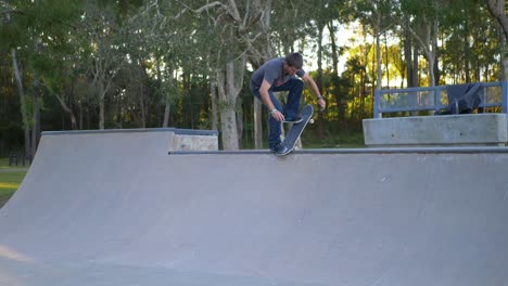 Skateboard-trick-on-a-halfpipe-in-Australia