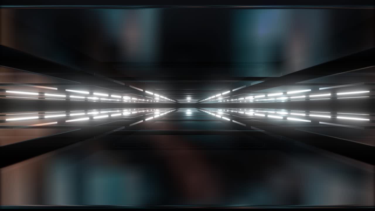 Abstract Futuristic Tunnel with Glowing Light