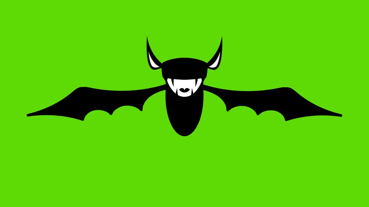 animación del murciélago de halloween de dibujos animados