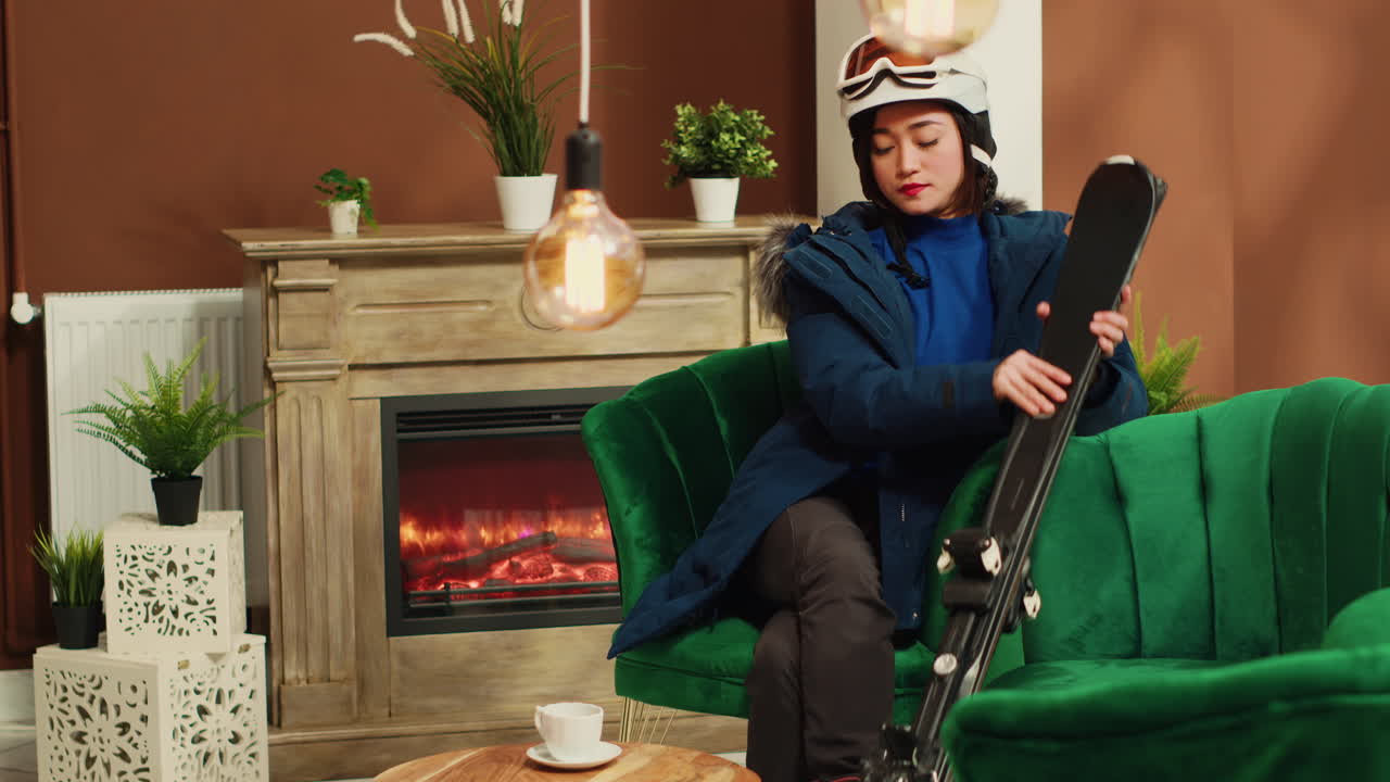 겨울 활동을 준비하는 사람