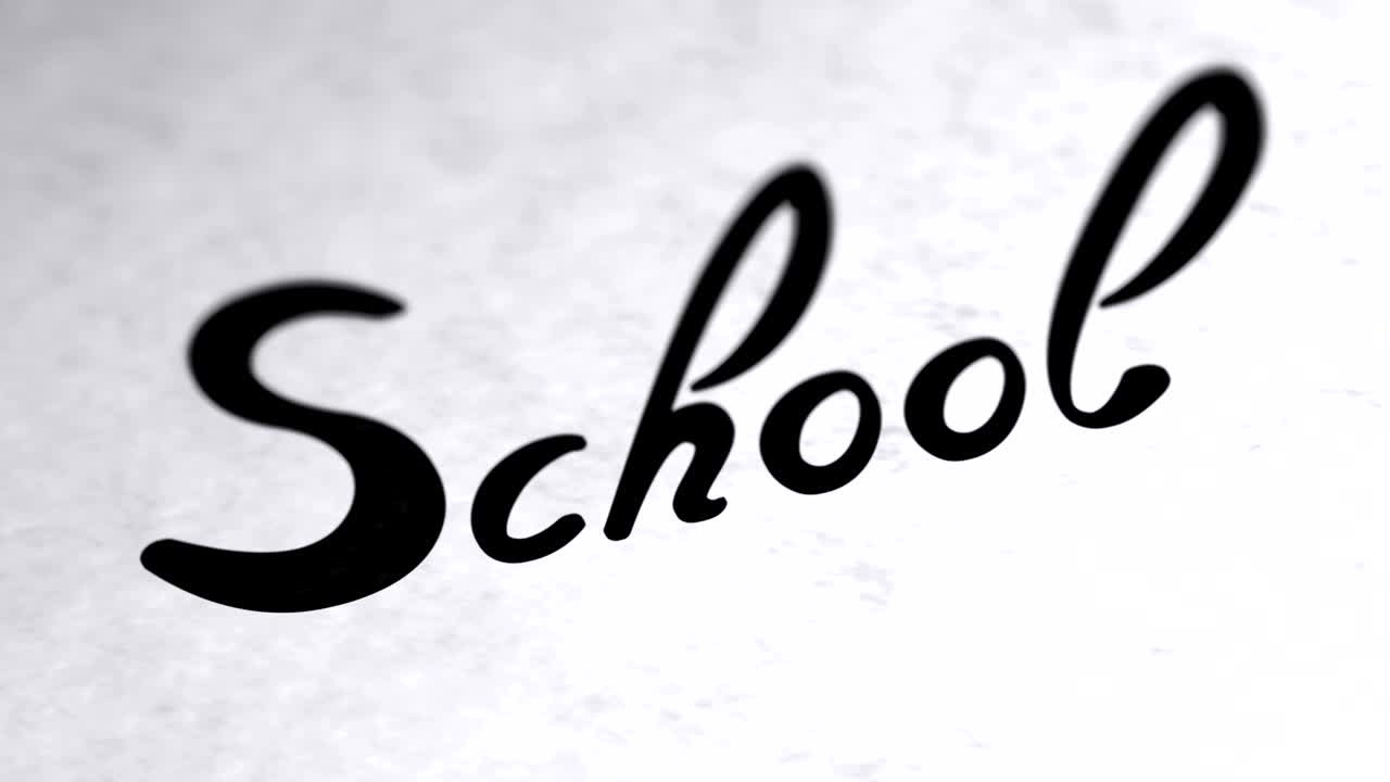 "School" on the page. Looping footage has 4K resolution.
