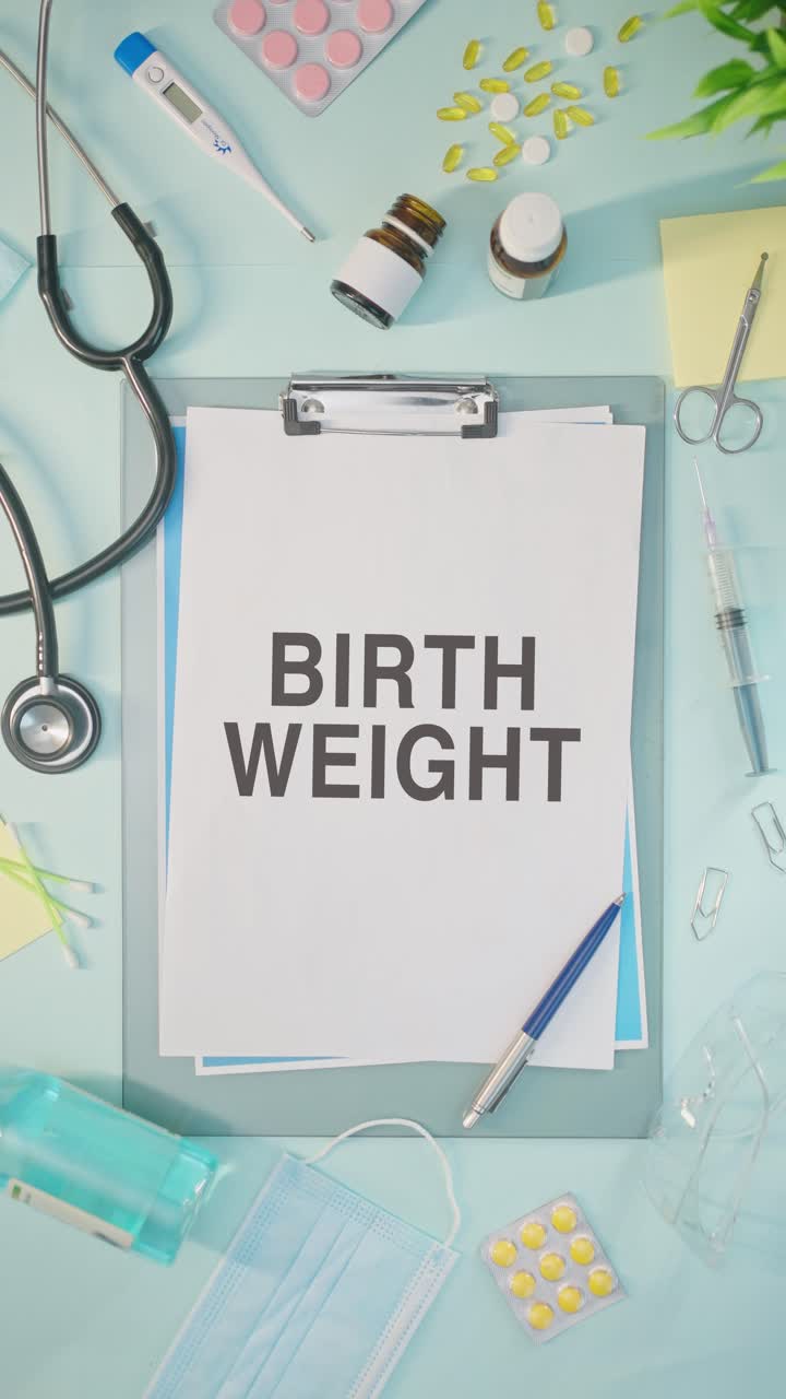 VIDEO VERTICALE DI PESO ALLA NASCITA SCRITTO SU CARTA MEDICA