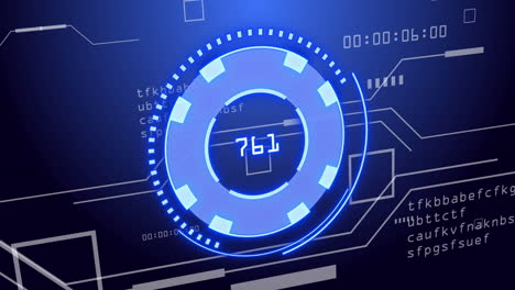 animation of scope scanning over data processing on black background