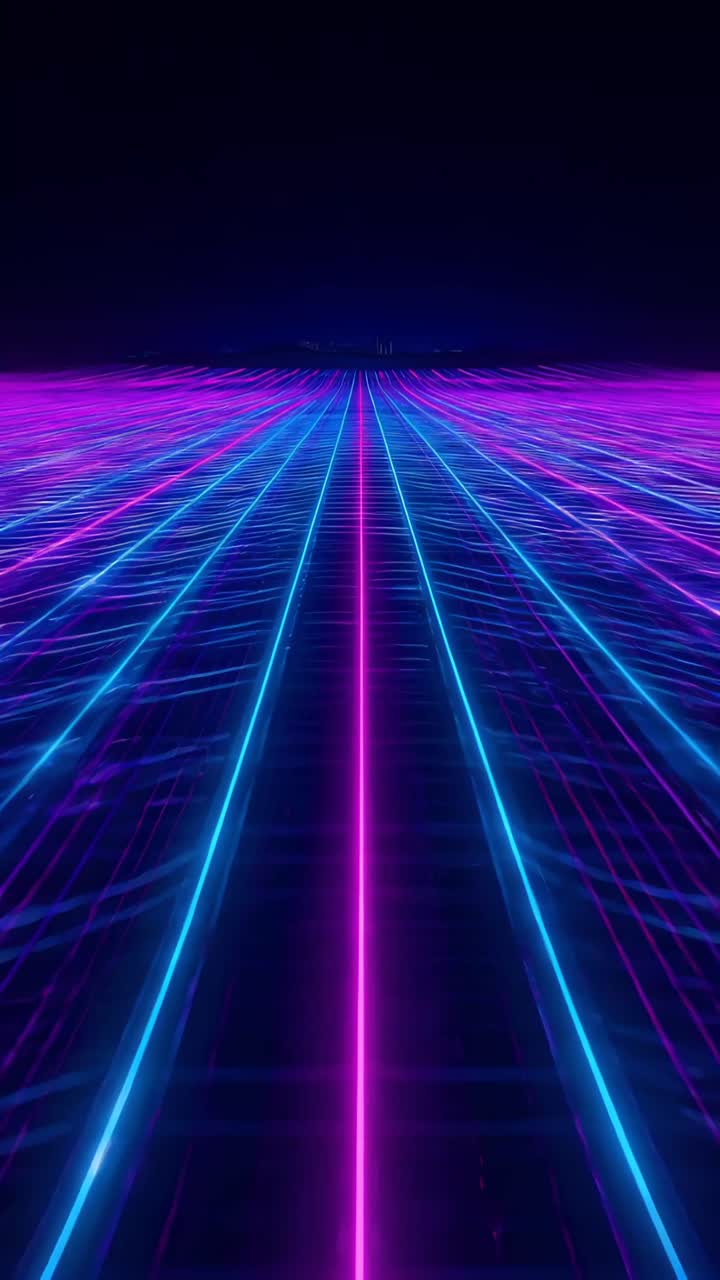 Retro-futuristico Sci-Fi Retrowave Griglia Neon 4K