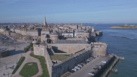 saint-malo intra muros historical town center and grand be island, france