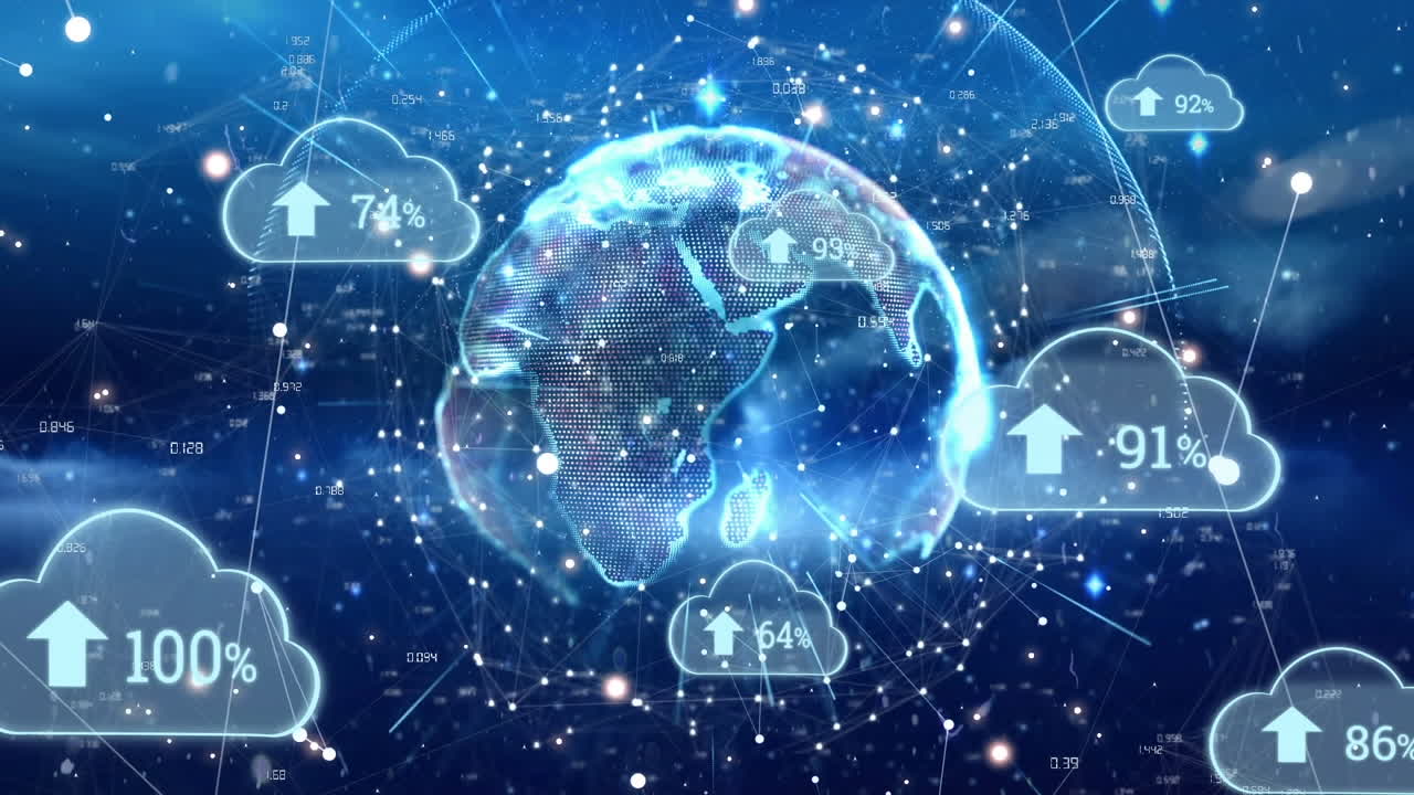 sube nubes de progreso y un globo