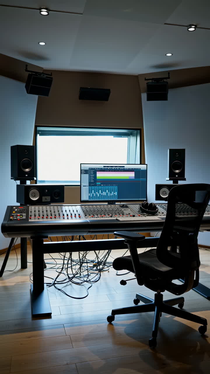 Professional Recording Studio Control Room Setup