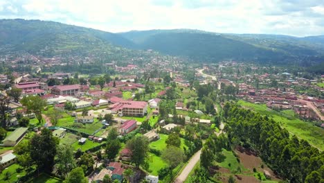 Aerial-View-Of-Houses-In-Kabale-Town-In-Uganda,-Africa