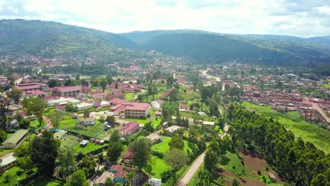 aerial view of houses in kabale town in uganda, africa