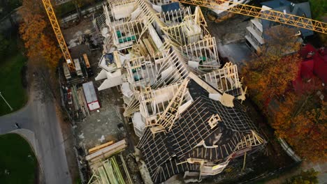 aerial view of building under construction in zakopane, poland