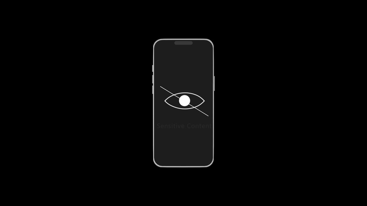 Minimal phone face recognition interface background eye scan icon and clean device outline biometric