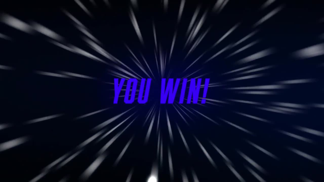 검은색 배경의 빛 트레일 위에 텍스트를 이기는 애니메이션