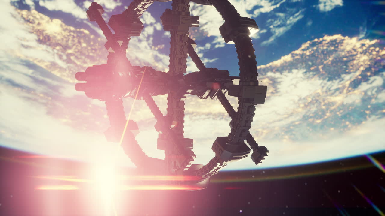 하늘에 떠다니는 ufo 우주선 nasa에 의해 제공된 요소