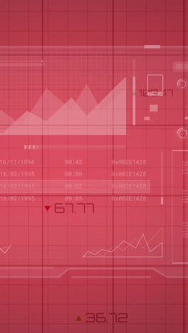 animación de datos financieros y gráficos en pantallas sobre la bandera de china