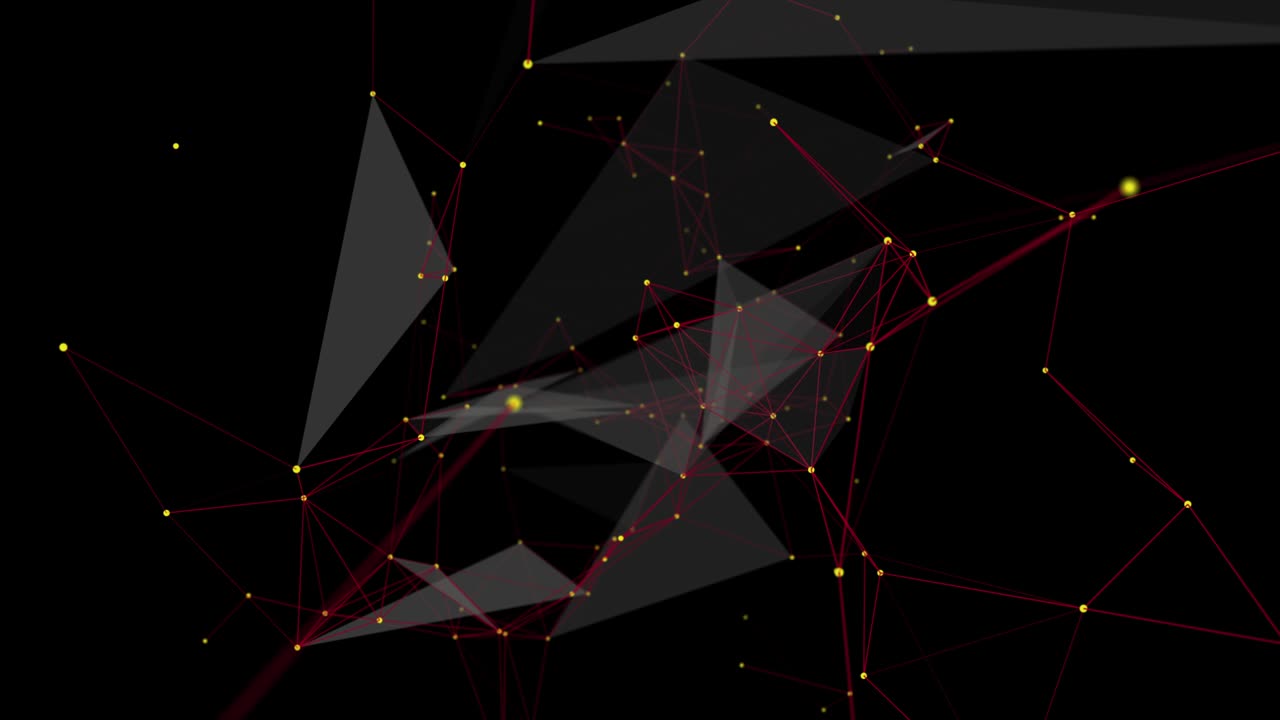 Futuristic plexus animation with glowing triangles in slow motion, 4096x2304 loop 4K
