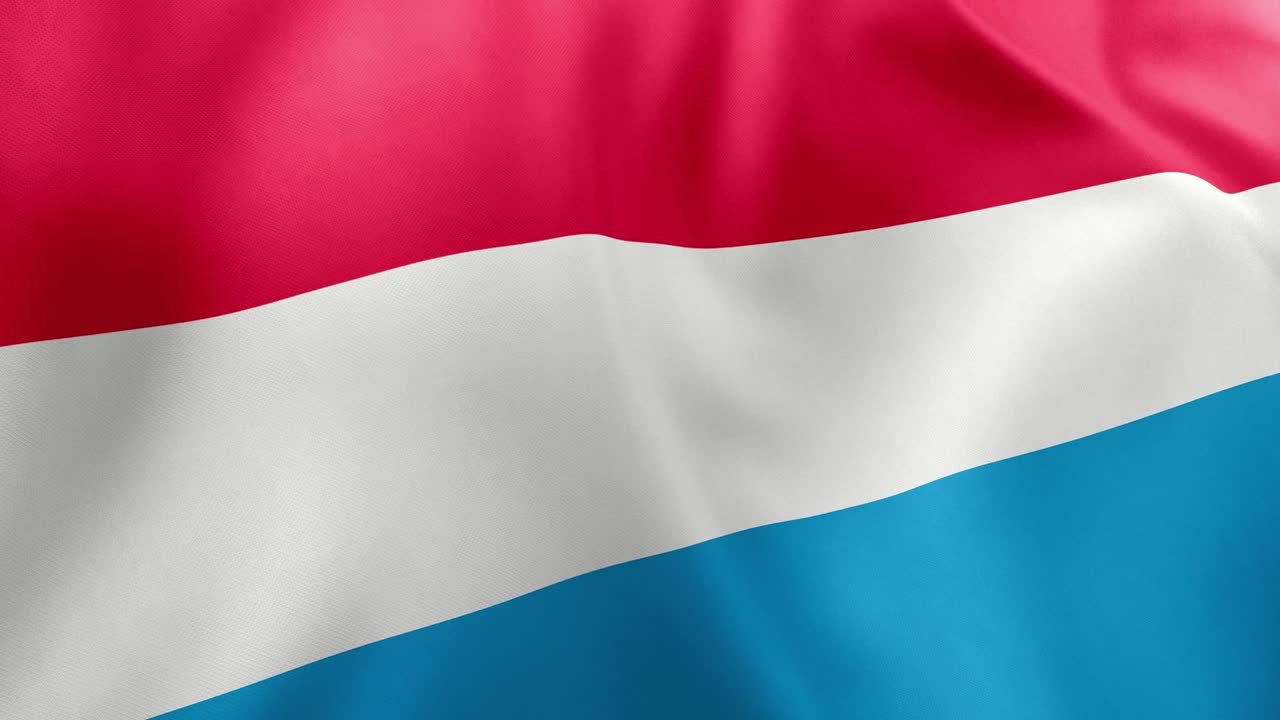 Realistic waving flag of Luxembourg, red, white, light blue horizontal stripes. European nation symbol, Luxembourg City, patriotism, Luxembourg
