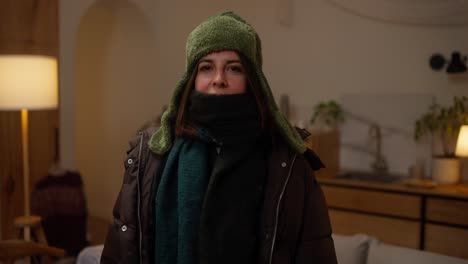 mujer con ropa de invierno