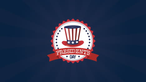 presidents day lettering with usa flag in tophat