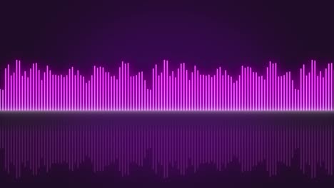 ecualizador de forma de onda de audio en animación de bucle de fondo oscuro. niveles de música o sonido. fondo de pared en vivo de movimiento abstracto. gráfico de barras de espectro de gradiente. imágenes de stock 4k en bucle brillante y pulsante