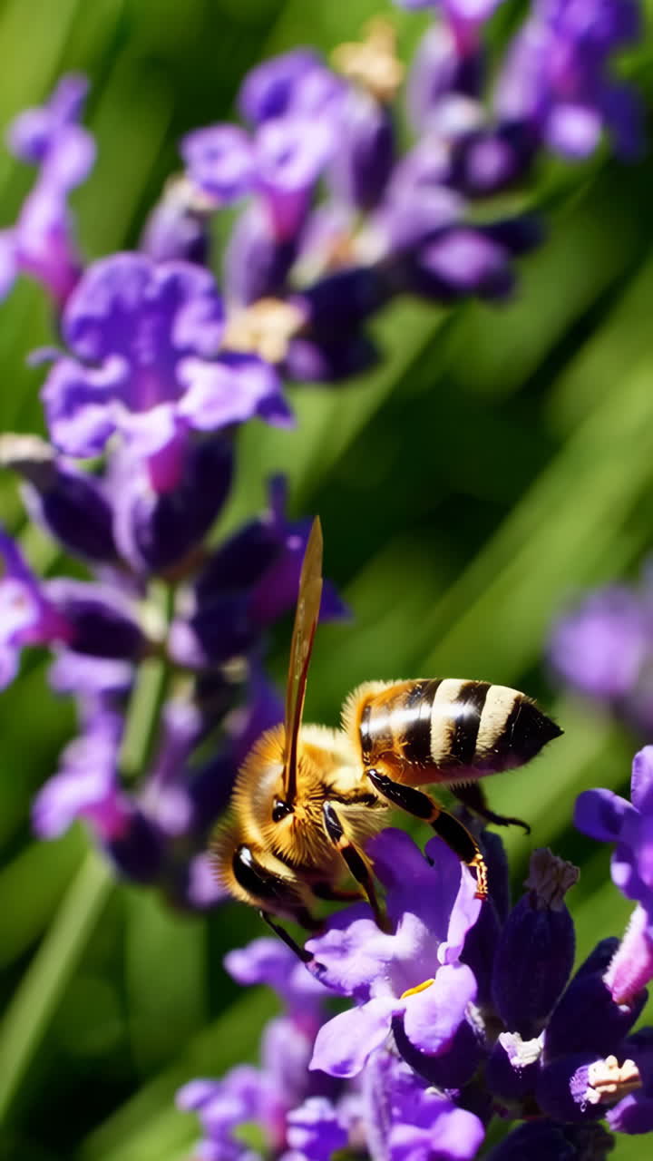 Honeybee on Lavender Flowers