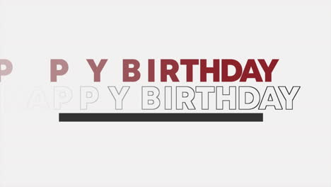 texto de feliz cumpleaños repetido moderno en degradado blanco
