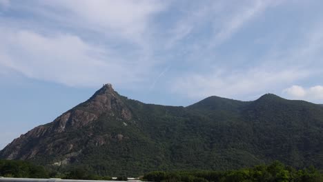 scenic mountain landscape with clear blue sky
