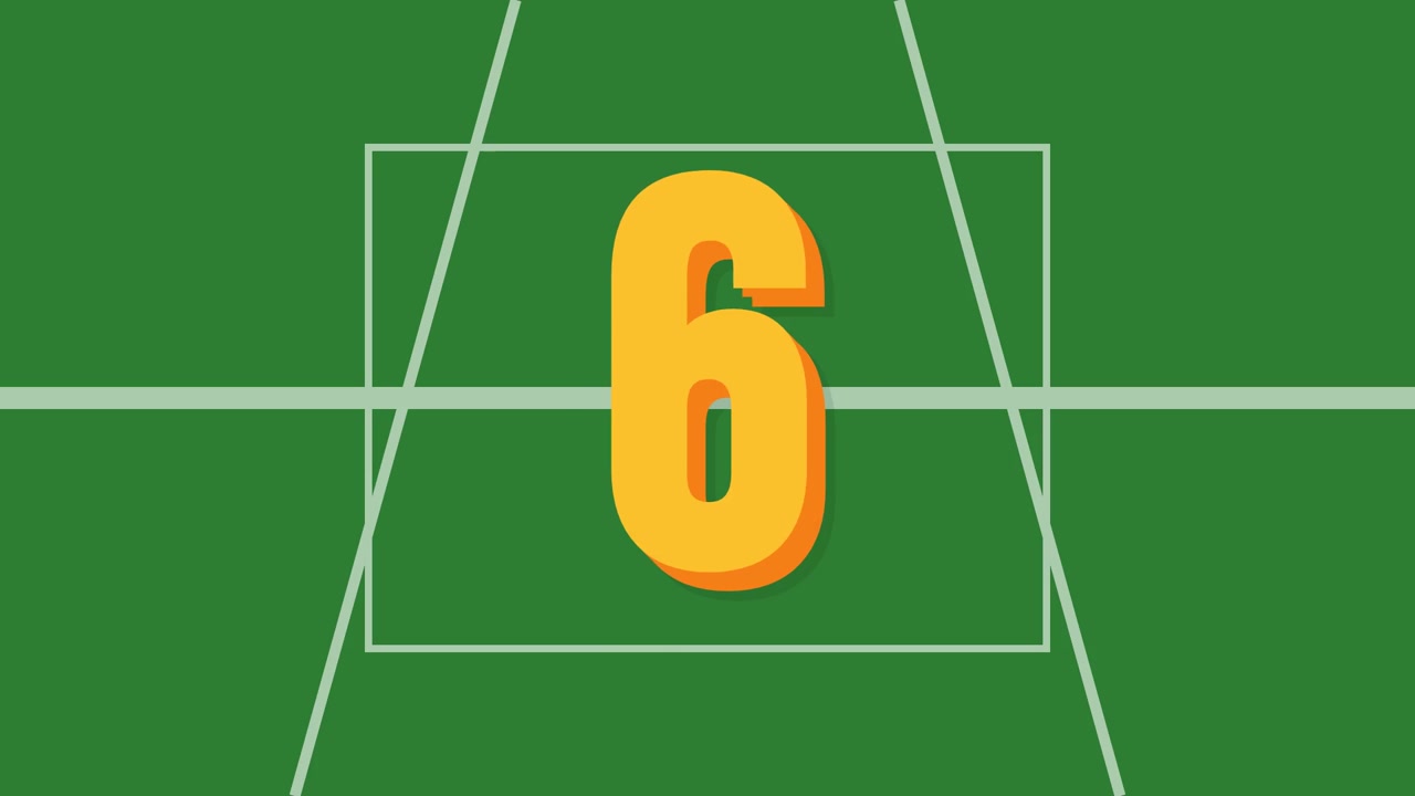 Animated Countdown Timer from Nine to Zero on Green Background