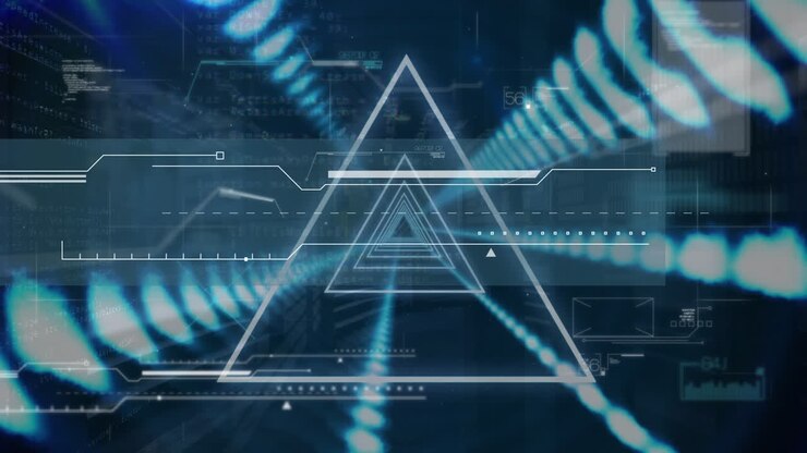 Animation of lights over navy digital screen