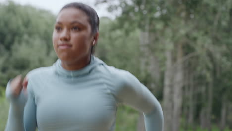active young woman running
