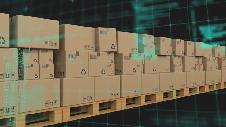 Data processing over grid network against multiple delivery boxes on conveyor belt