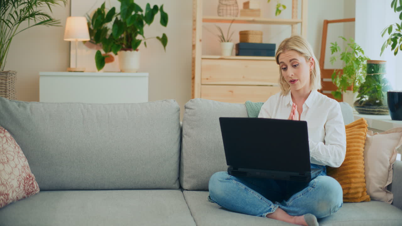 Businesswoman Conducts Online Training