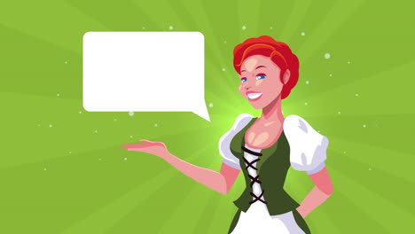 mujer en dirndl tradicional