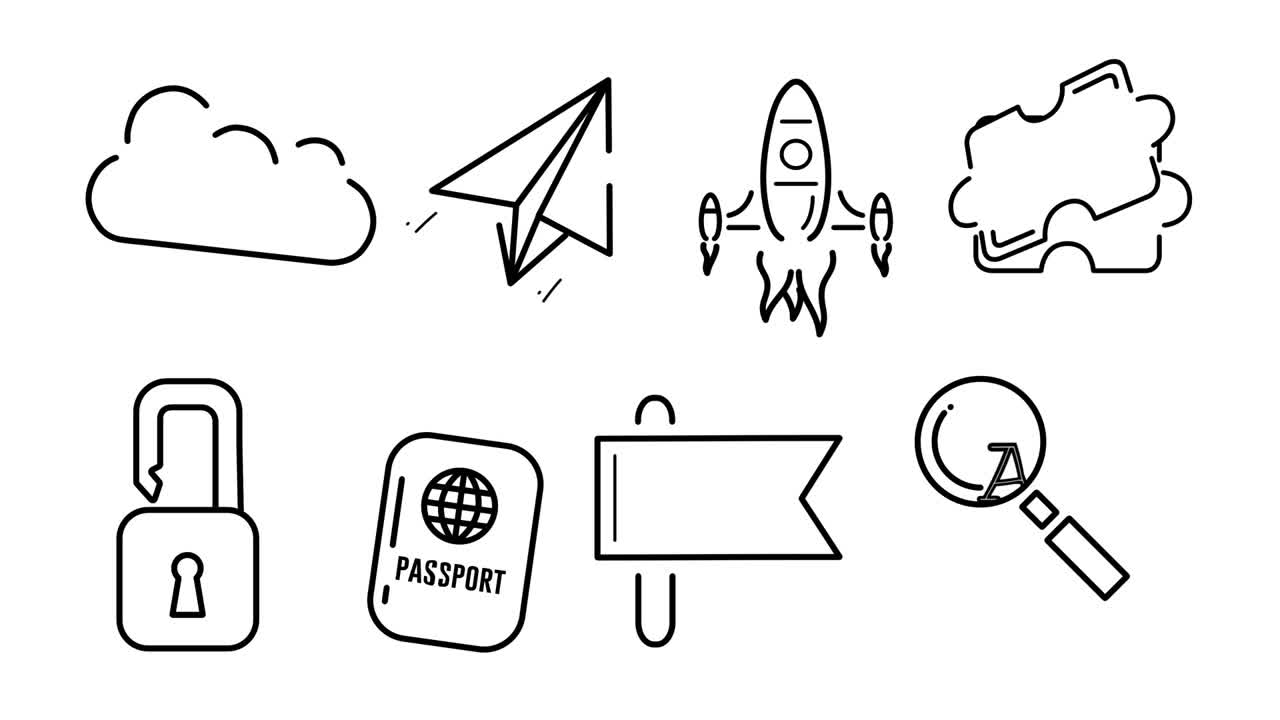 ilustração do conjunto geral de ícones