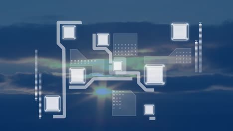 animation of network of connections over landscape