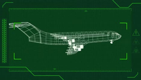 Animation-Einer-Technischen-3D-Zeichnung-Eines-Flugzeugmodells