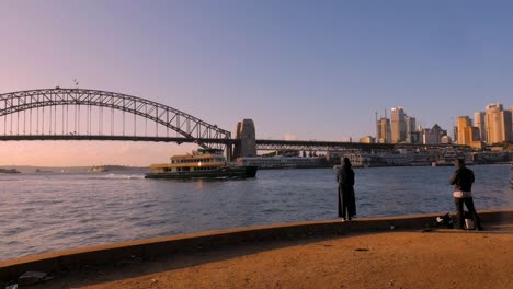 blick auf die sydney harbour bridge vom blues point