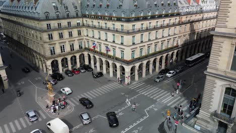 place des pyramides and jeanne d'arc statue in paris city center, france