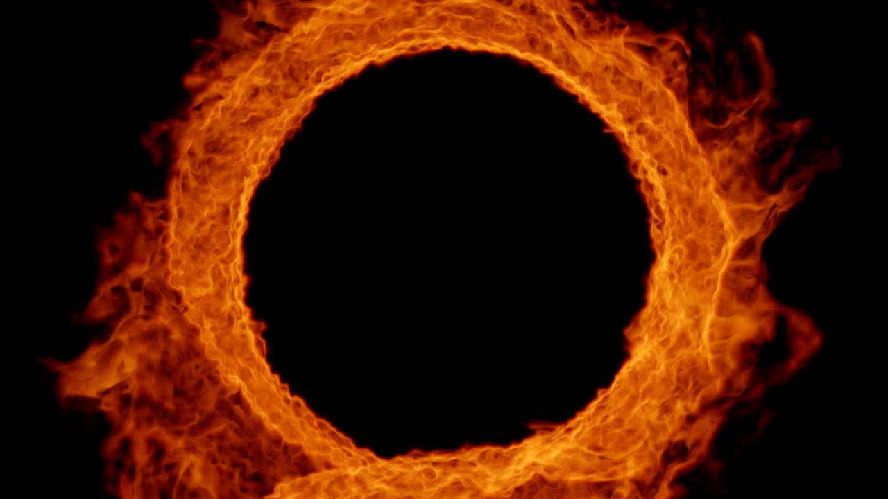 Realistic fire ring tornado background 4k 3D animation