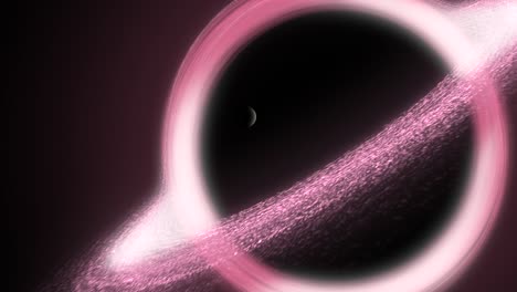 pink black hole accretion disk in space
